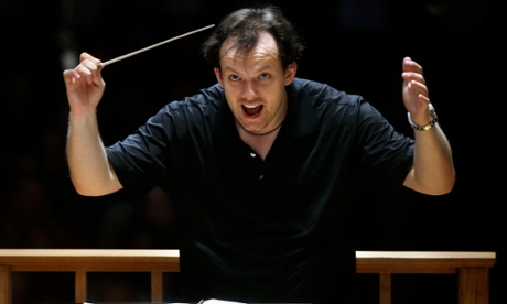 Boston Symphony Orchestra music director Andris Nelsons rehearses with the orchestra at Symphony Hall, 20 November 2014, in Boston.