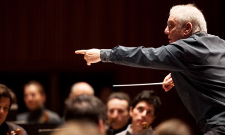 Daniel Barenboim conducting Berlin Staatskapelle at Royal Festival Hall, London.