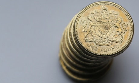 A stack of pound coins