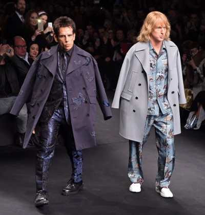 Ben Stiller and Owen Wilson on the catwalk of the Valentino show.