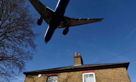 airplane over house near Heathrow