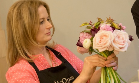 Harriet puts together a bouquet at McQueens.