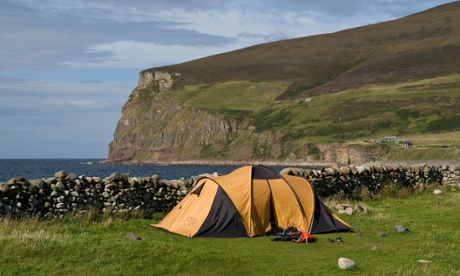 Camping in Rackwick Bay.