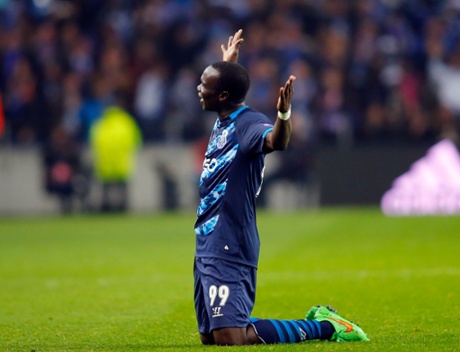 Porto's Vincent Aboubakar celebrates his goal.
