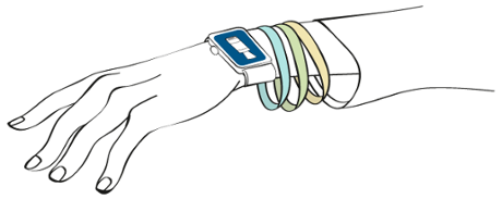 Charity wristbands with a smartwatch illustration