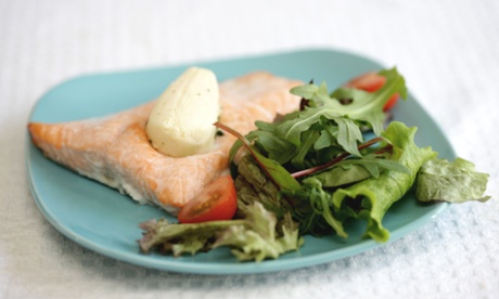 Poached Salmon with Salad