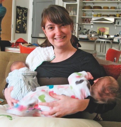 Miranda with both babies