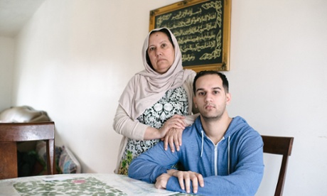 Anad Syed's mother Shamim Syed and brother Yusef Syed, sit for a portrait at their home in Balitmore, MD on 3 December  2014. 