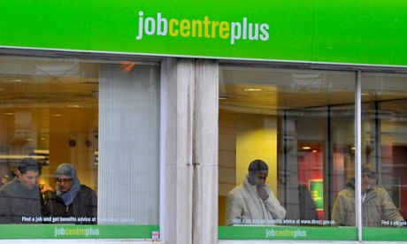 Visitors attend a state Job Centre employment office in central London, December 2011.