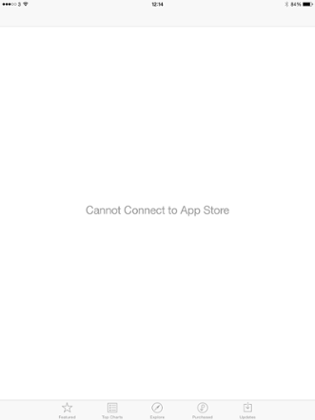The App Store not working on an iPad.