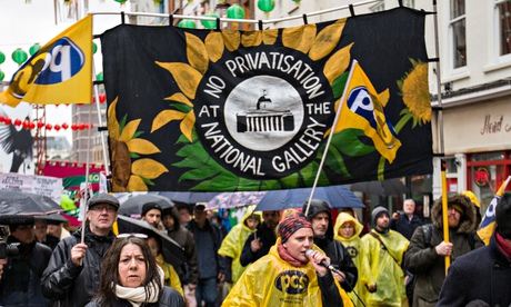 National Gallery staff rally, london, February 2015