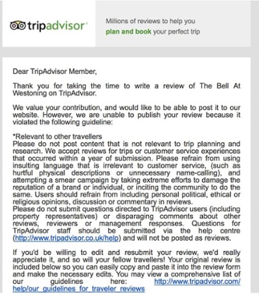 The email Christina Fowler was sent by TripAdvisor.