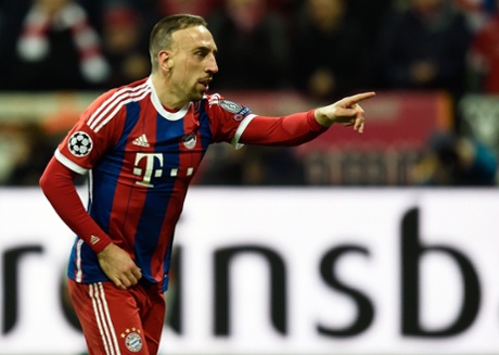 Franck Ribery celebrates scoring the 3rd goal