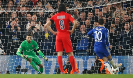 Eden Hazard scores from the spot.
