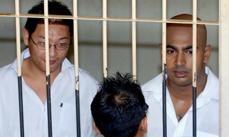 Andrew Chan and Myuran Sukumaran in jail in Indonesia.