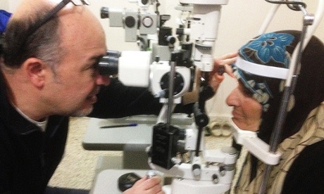 Dr Entabi at work. He has built a worldwide network of volunteers to provide medical assistance in Syria