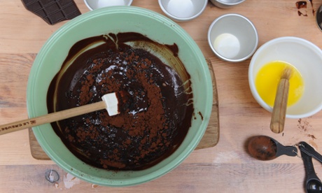 a bowl of chocolate fondant mix