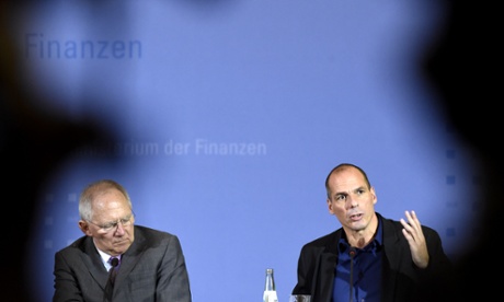 German finance minister Wolfgang Schäuble and Greek finance minister Yanis Varoufakis