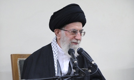 Iran’s supreme leader, Ayatollah Ali Khamenei, addresses a meeting of the country’s council of experts in Tehran on Thursday.