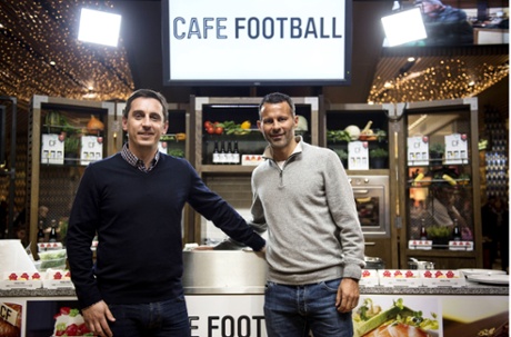 Gary Neville and Ryan Giggs in Cafe Football.