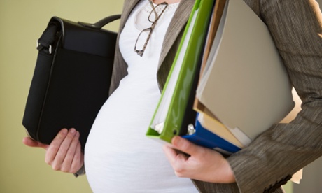 pregnant office worker