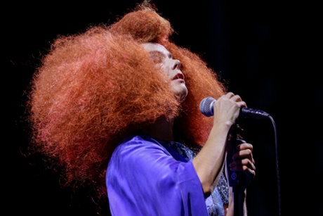 Björk on stage during her Biophilia tour in 2013.