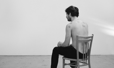 A self-portrait by Peter Watkins, part of his project The Unforgetting