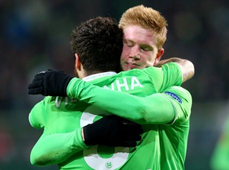 Kevin de Bruyne  celebrates after scoring the 2nd goal.
