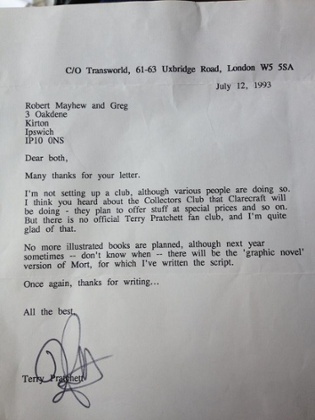 Pratchett letter