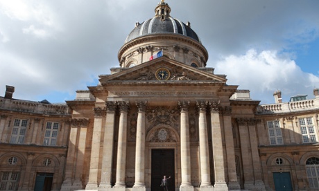 The Institut de France in Paris, home of the Académie Française, the official authority on the French language.