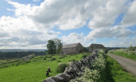 Isolated barns by Reynards Lane in the hills above Hartington.