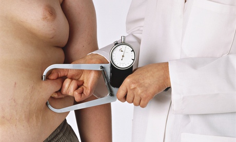 Fat person and doctor