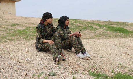 YPJ fighters near Qamishli, Syria.