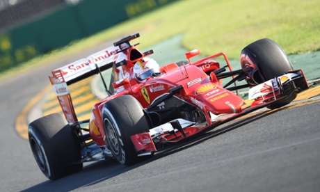 Ferrari's Sebastian Vettel speeds through a corner during the second practice session in Melbourne.