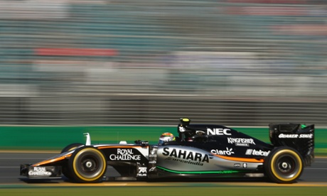 Sergio Perez of Force India during practice at Albert Park.