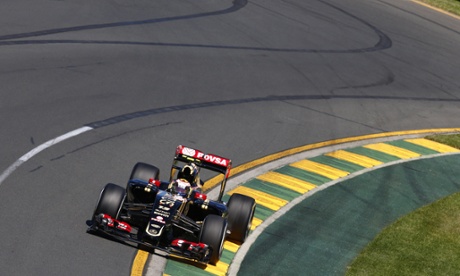 Lotus's Pastor Maldonado during practice in Melbourne.