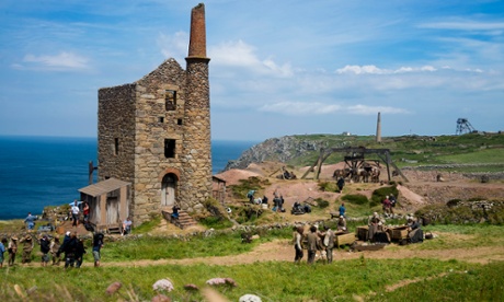 Filming Poldark at Wheal Owles, near Botallack in Cornwall.