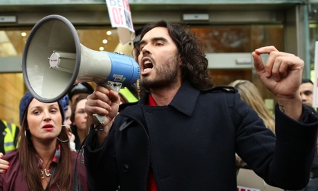 Russell Brand joins residents and supporters from the New Era housing estate in East London.