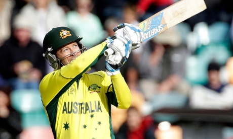 Michael Clarke goes on the attack in Australia's run chase against Scotland.