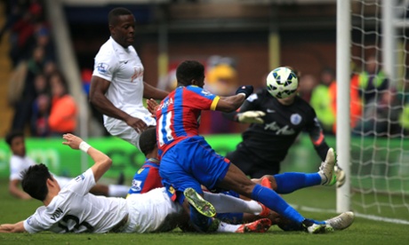 Wilfried Zaha slides in to score, with pain coming in three …