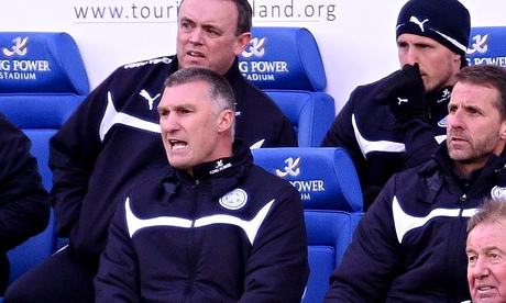 Nigel Pearson, manager of Leicester City, looks on during the 0-0 draw with Hull City