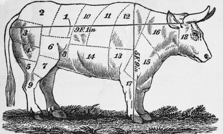 Chart of beef cuts, circa 1900