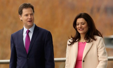 Nick Clegg and his wife Miriam Gonzalez Durantez ahead of Clegg's speech to the Lib Dem spring conference in Liverpool today.