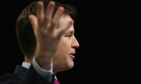 Nick Clegg adresses the Liberal Democrats' spring conference in Liverpool.