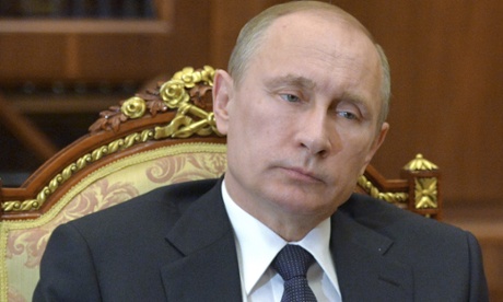 Russian president Vladimir Putin meeting the regional leader of Karelia on 11 March