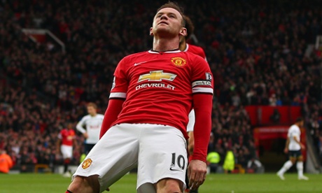 Wayne Rooney celebrates scoring in Manchester United's 3-0 win over Spurs.
