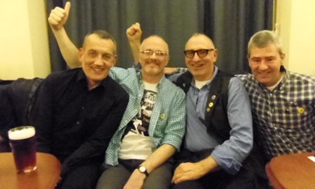 Members of the original LGSM group: Dave Lewis, Ray Goodspeed, Jonathan Blake (played in the movie by Dominic West) and Brett Haran