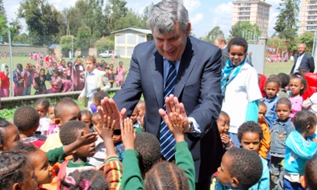 Gordon Brown at Menelik Kindergarton in Ethiopia