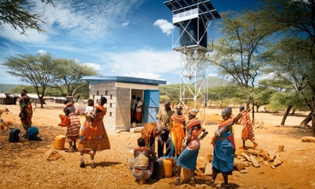 Water can be lifted from up to 120 meters below the ground with a Grundfos pump. 