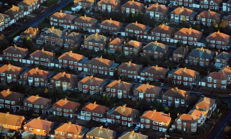 Aerial view of houses in Newcastle.